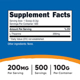 Nutricost L-Theanine cuillère-dose – dosage facile pour votre routine personnalisée.