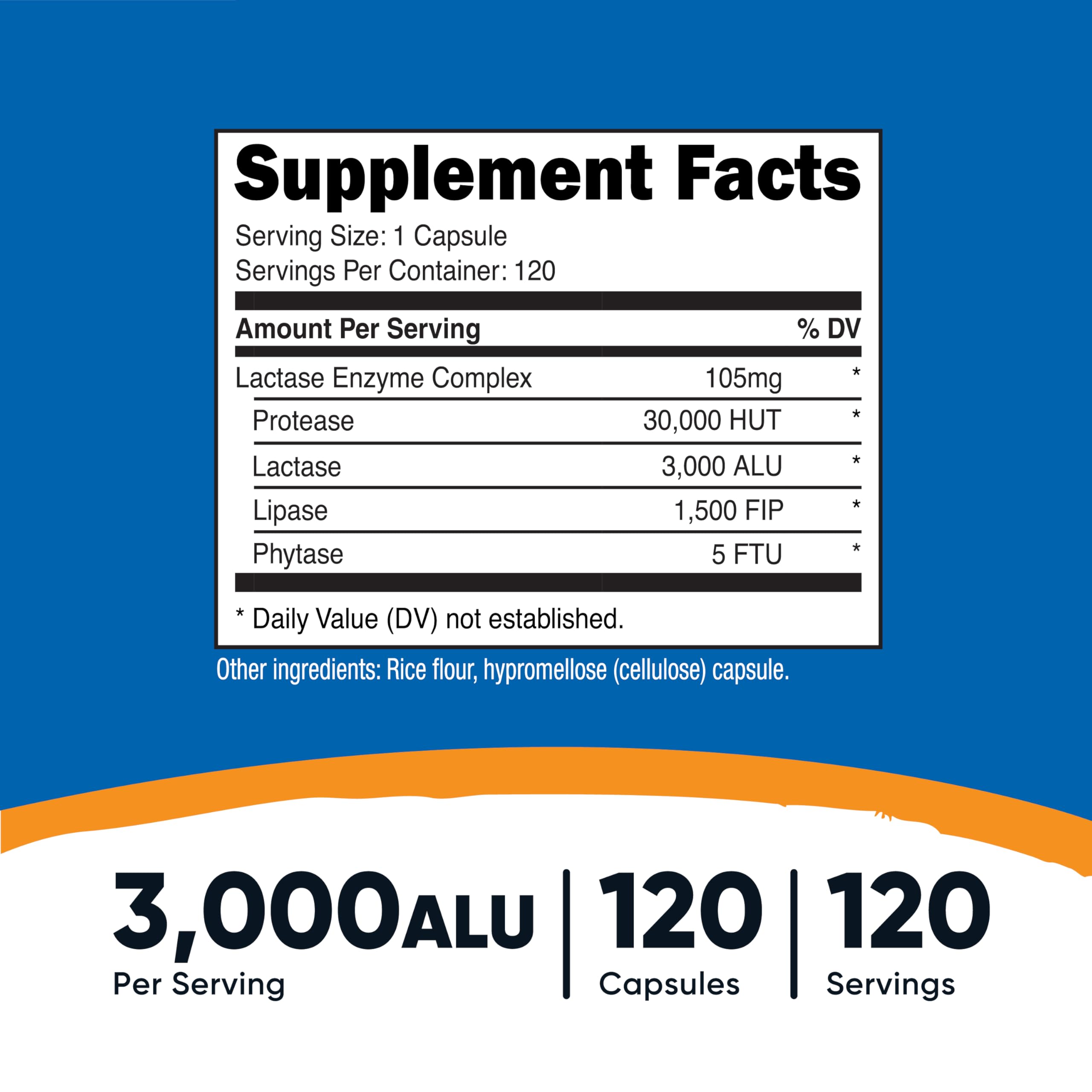 Nutricost Lactase Enzyme Complex – gélules végétariennes adaptées au lactose
