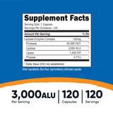 Nutricost Lactase Enzyme Complex – gélules végétariennes adaptées au lactose