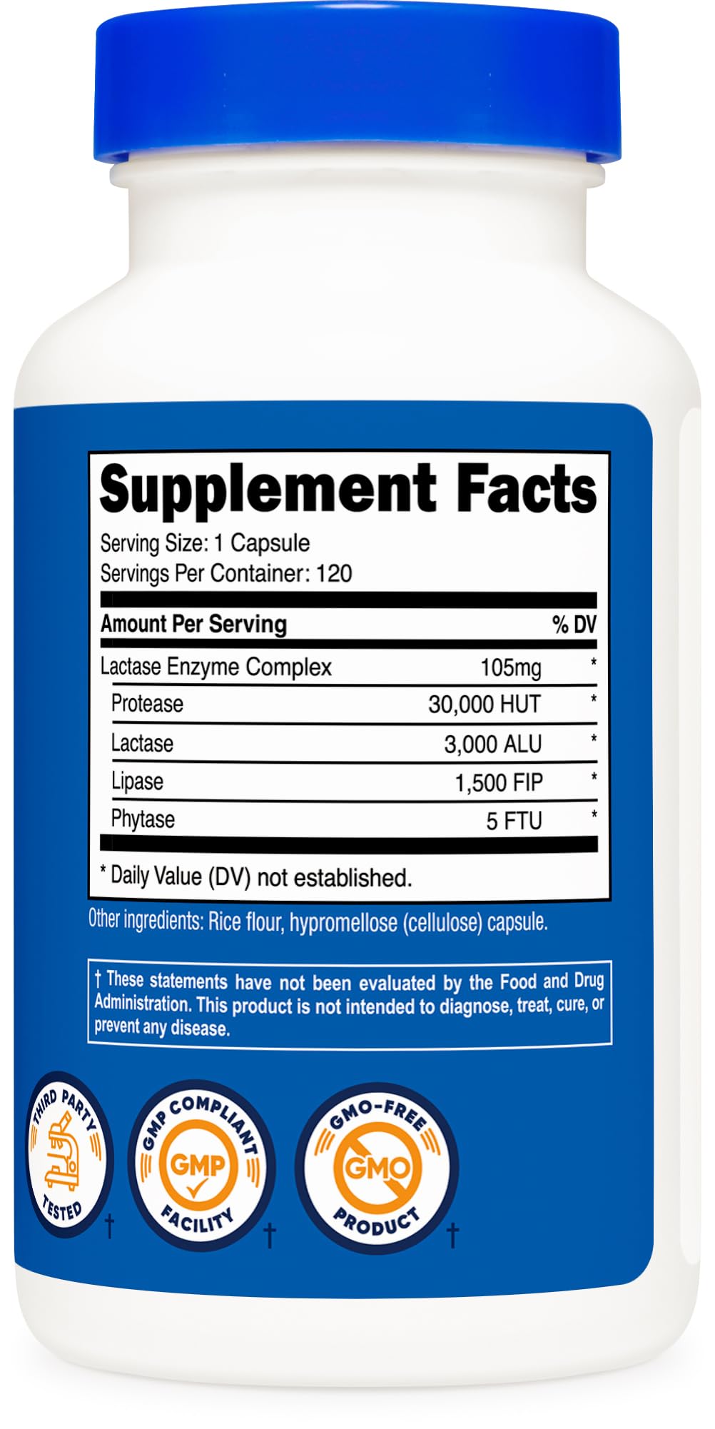 Nutricost Lactase Enzyme Complex – emballage pratique pour usage quotidien