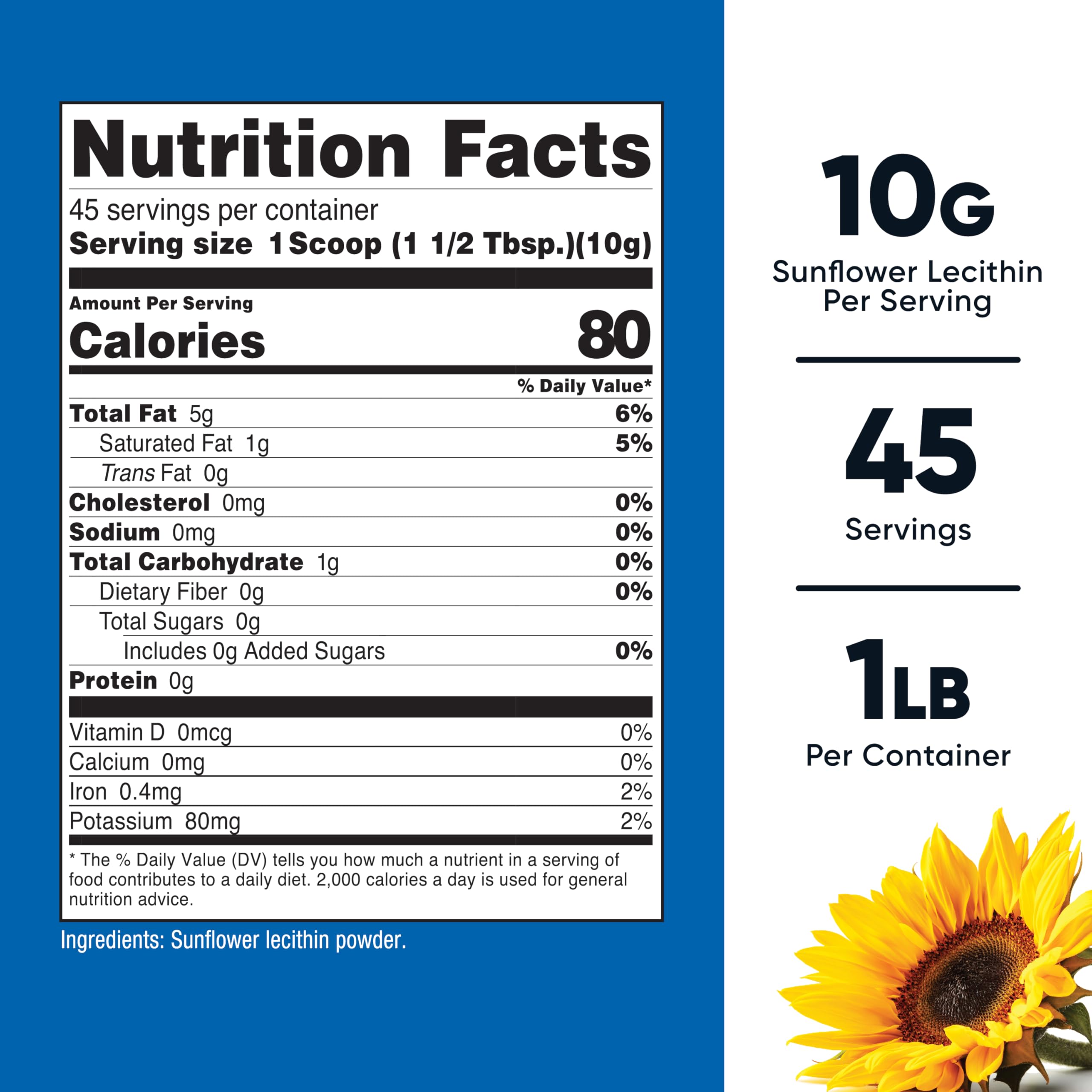 Nutricost Lécithine-tournesol bouteille 1lb, emballage pratique sans gluten