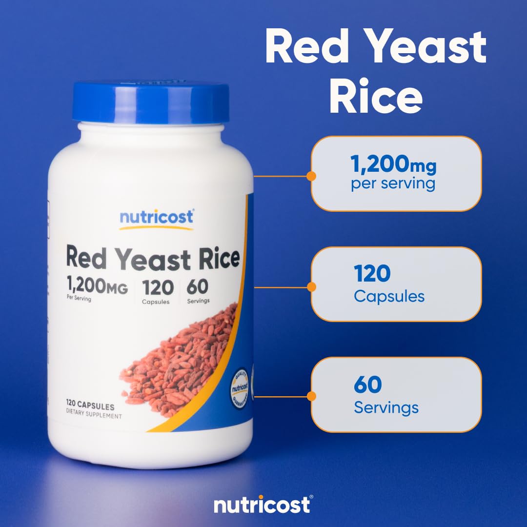 Nutricost Levure de Riz Rouge 1200mg – 60 portions pour planifier la supplémentation.