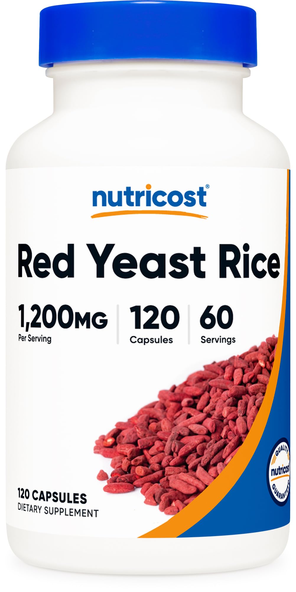 Nutricost Levure de Riz Rouge 1200mg – Bouteille pour usage quotidien.