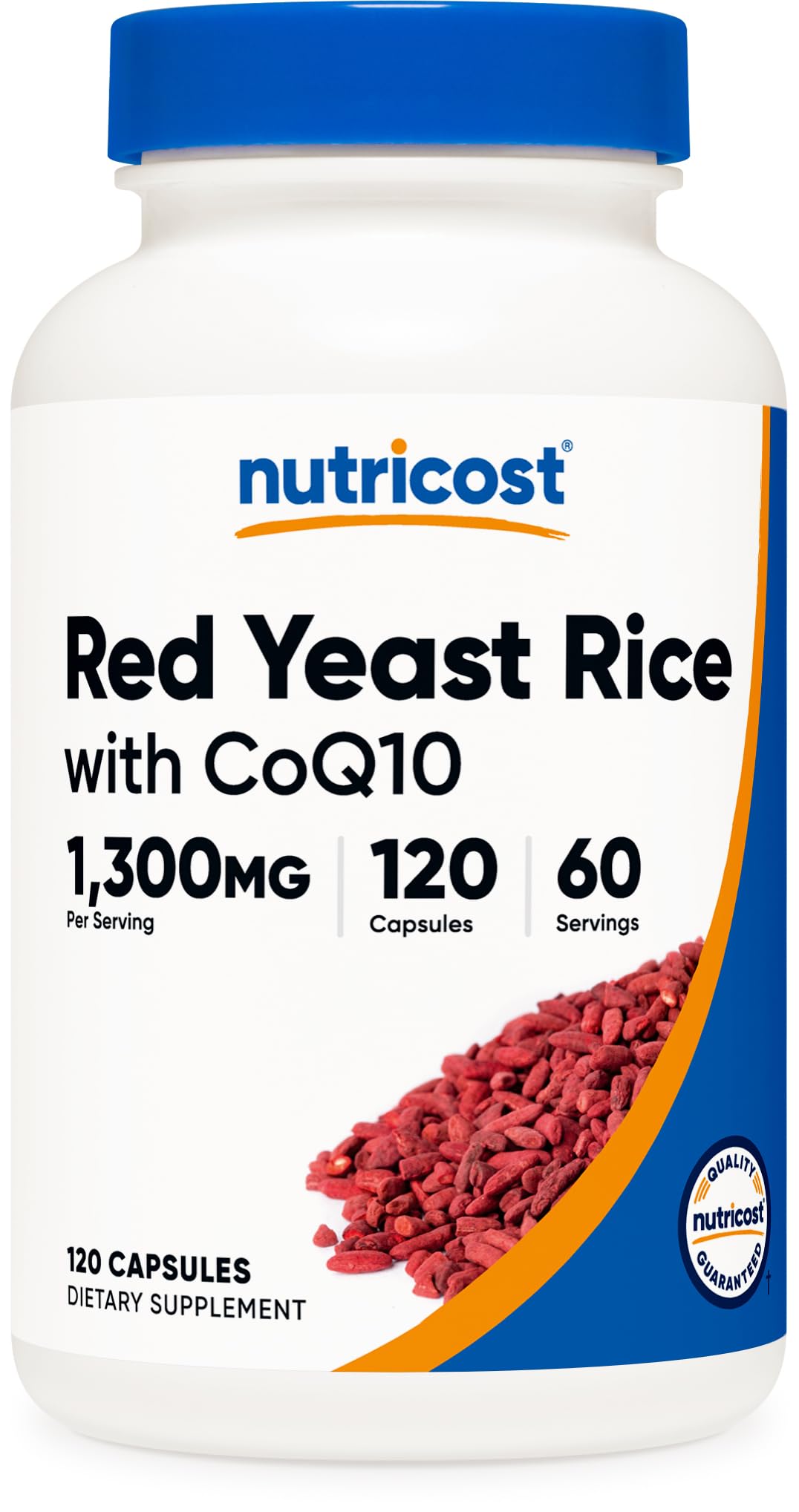Nutricost levure rouge du riz CoQ10 - bouteille, pratique à intégrer à votre routine.