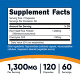 Capsules Nutricost levure rouge du riz CoQ10, faciles à prendre au quotidien.