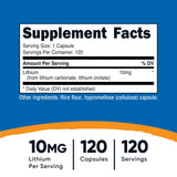 Flacon Nutricost Lithium Orotate de 120 capsules, format pratique et durable.