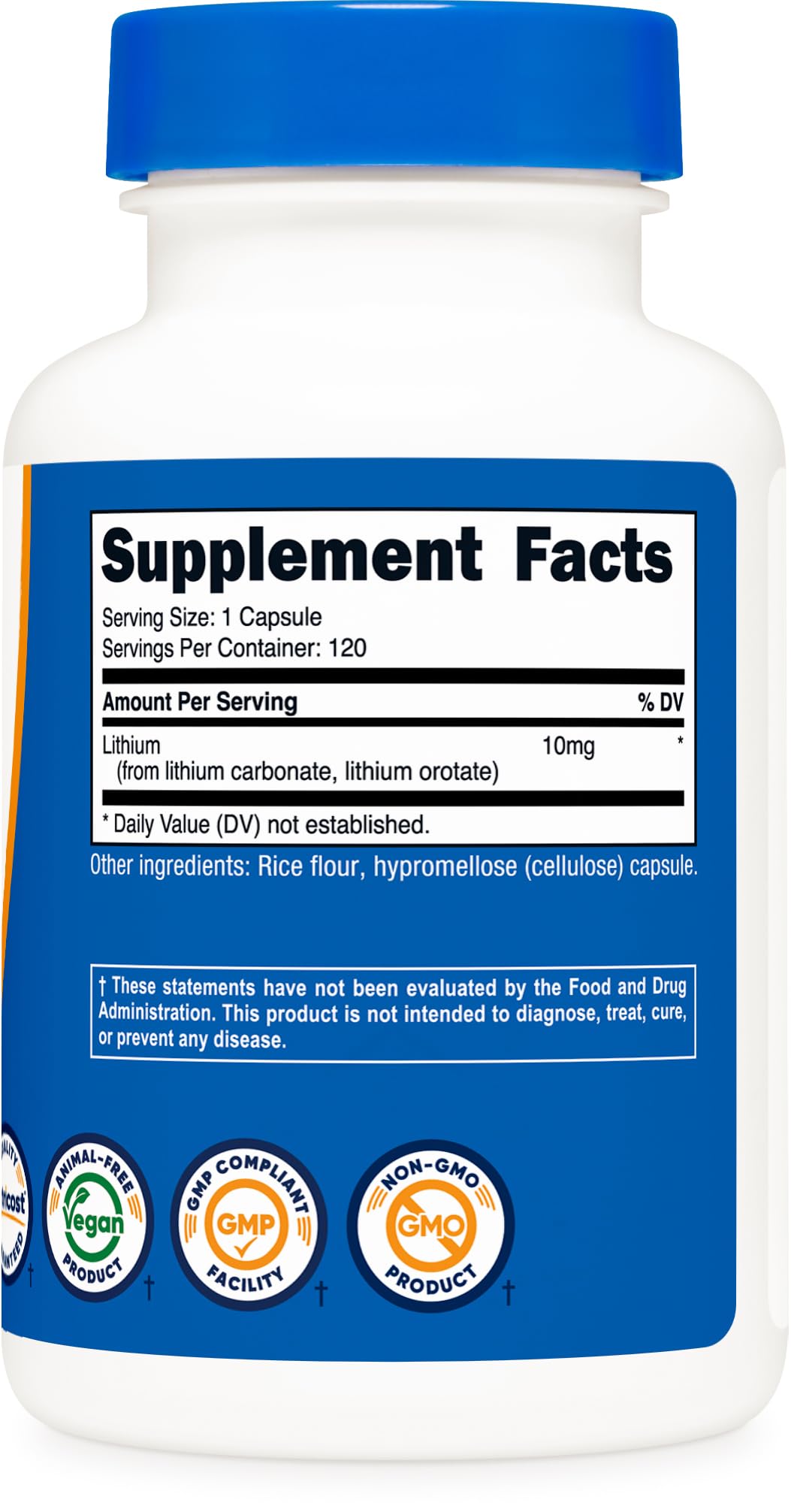 Nutricost Lithium Orotate – usine certifiée NSF et GMP pour une sécurité fiable.