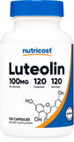 Nutricost Luteolin 100 mg, bouteille; dosage quotidien simple.