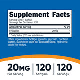 Nutricost Lycopène : emballage clair indiquant sans gluten et sans OGM.
