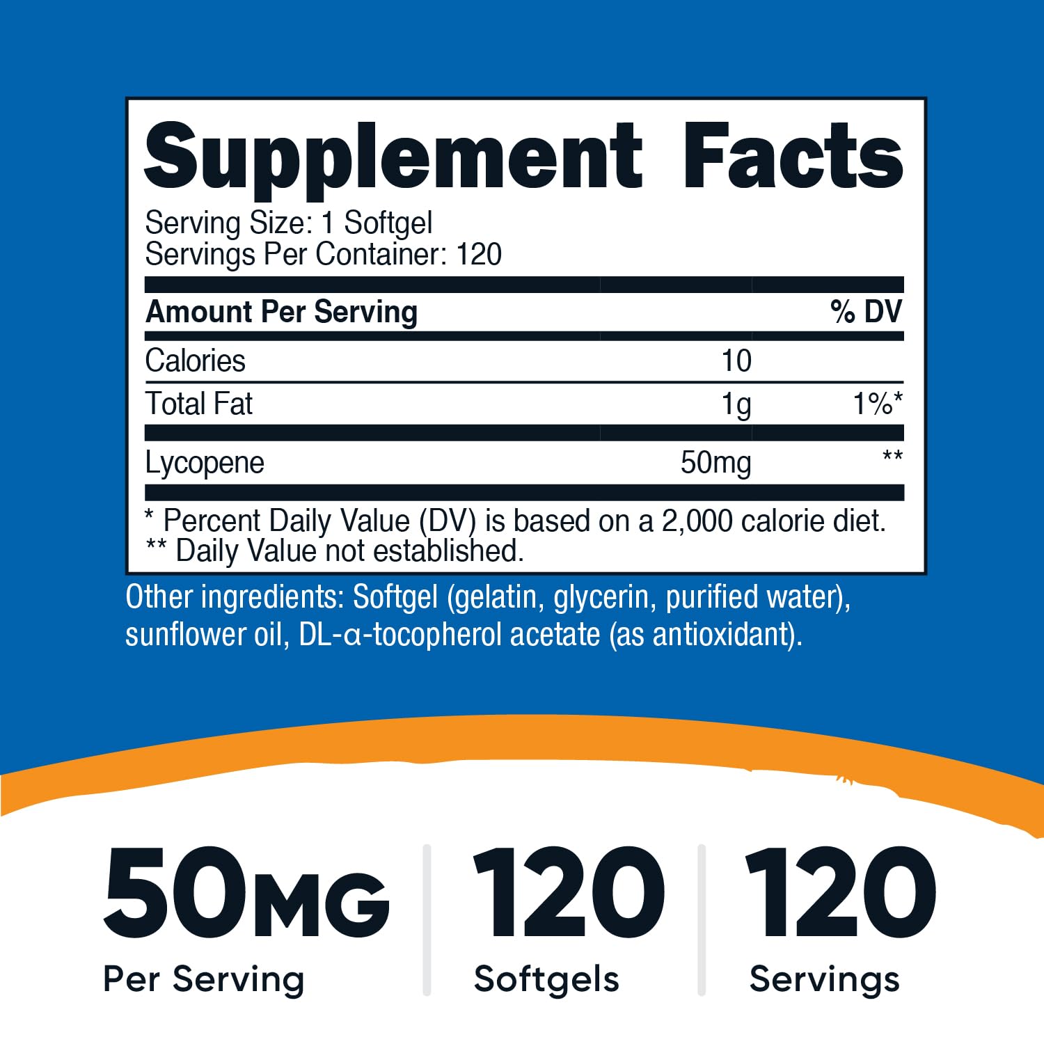 Nutricost Lycopène, gélules 50 mg, dose quotidienne simple et efficace.