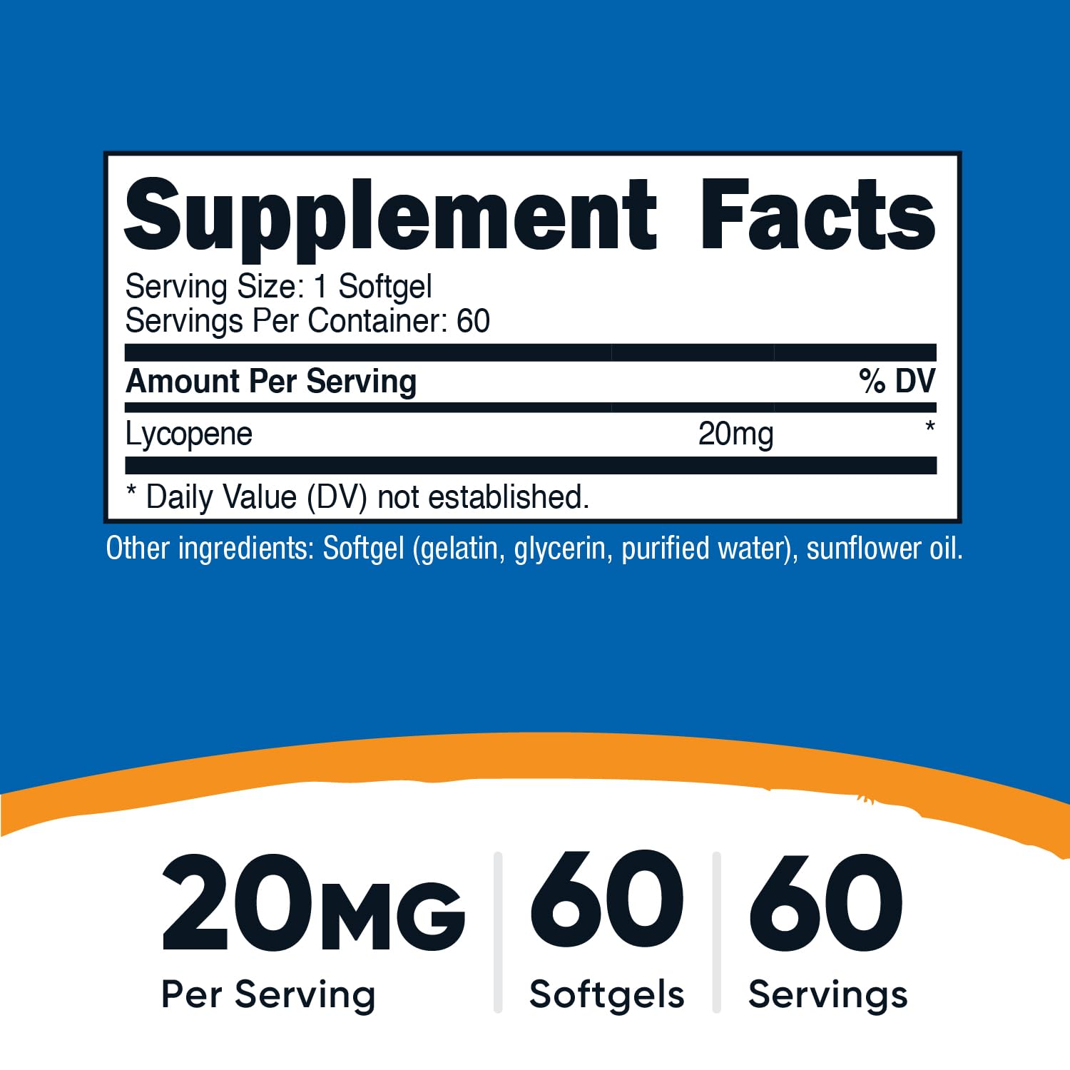Nutricost Lycopène, gélules molles faciles à avaler pour votre quotidien.