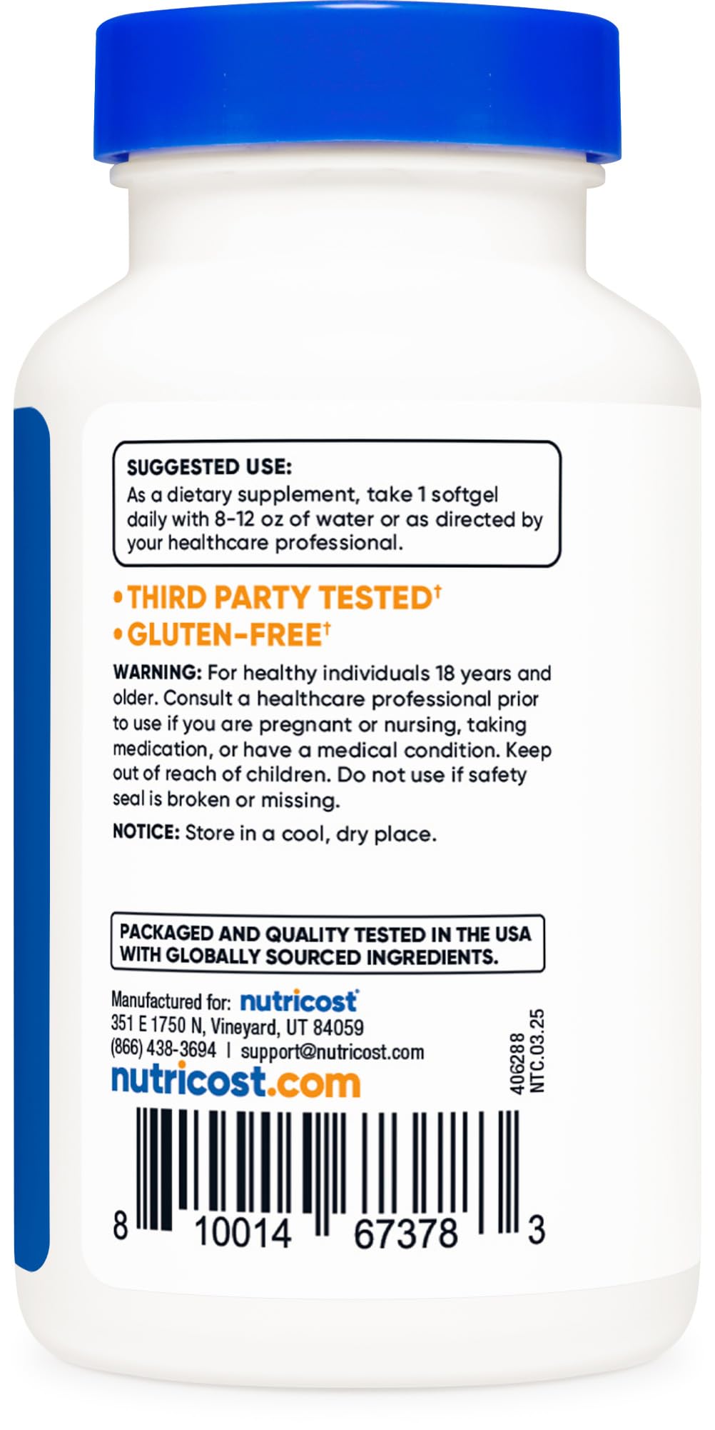 Nutricost Lycopène, prise-gélule simple et discrète au quotidien.