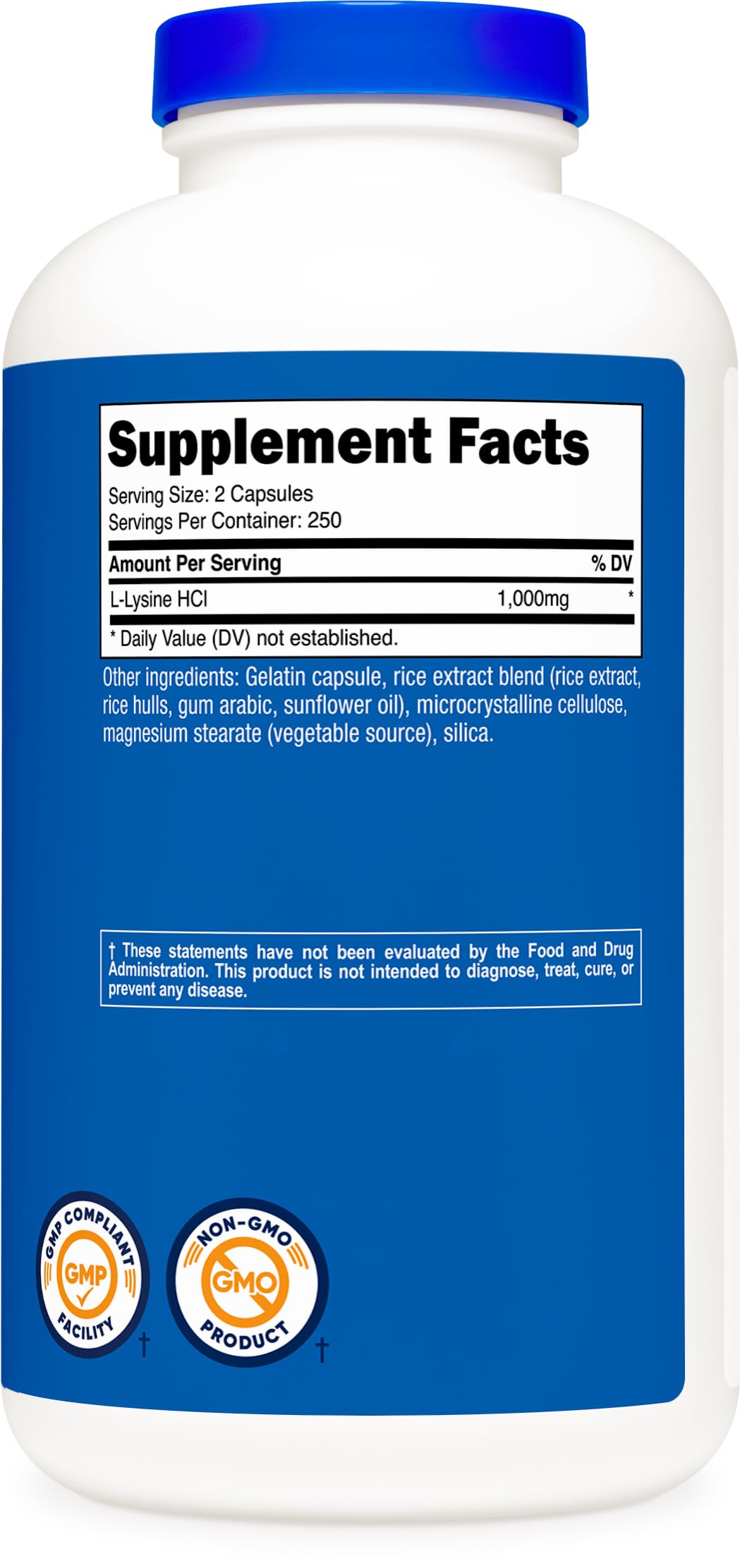 Nutricost L-Lysine 1000mg intégration quotidienne facile pour votre routine.