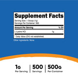 Nutricost L-Lysine avec doseur inclus pour dosages quotidiens pratiques.
