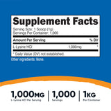 Nutricost L-Lysine poudre, doseur inclus, mesures faciles.