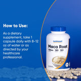 Nutricost Maca avec certifications NSF et GMP et FDA pour traçabilité et qualité.