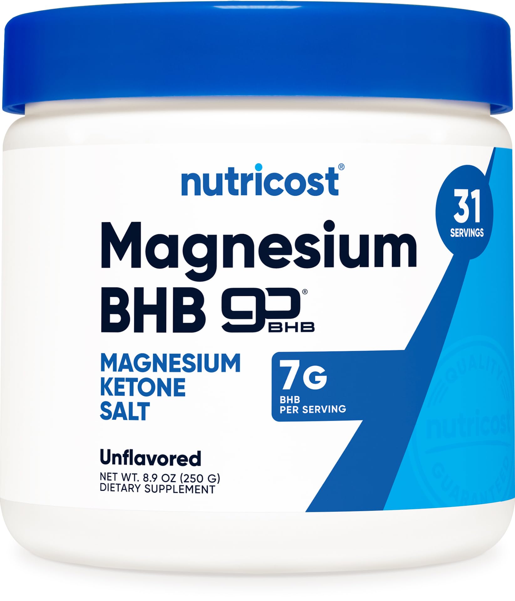 Nutricost Magnésium BHB sels en bouteille, pratique pour démarrer votre routine keto.