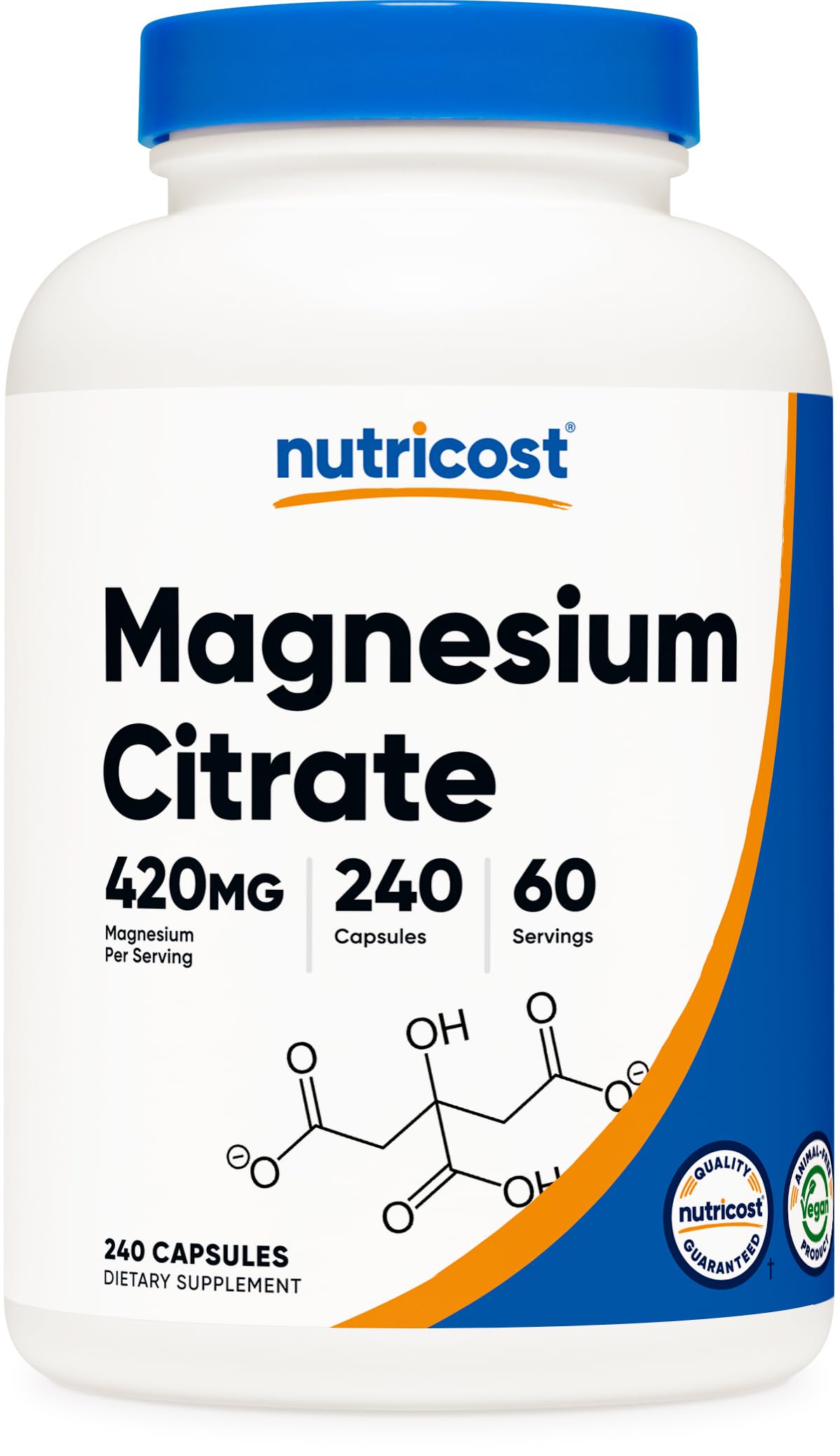 Nutricost Magnésium Citrate – flacon prêt à l’emploi pour usage quotidien