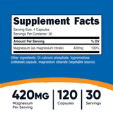 Gros plan sur les capsules végétales Nutricost Magnesium Citrate, faciles à avaler.