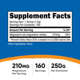 Nutricost Magnésium Citrate en bouteille 250 g, format pratique.