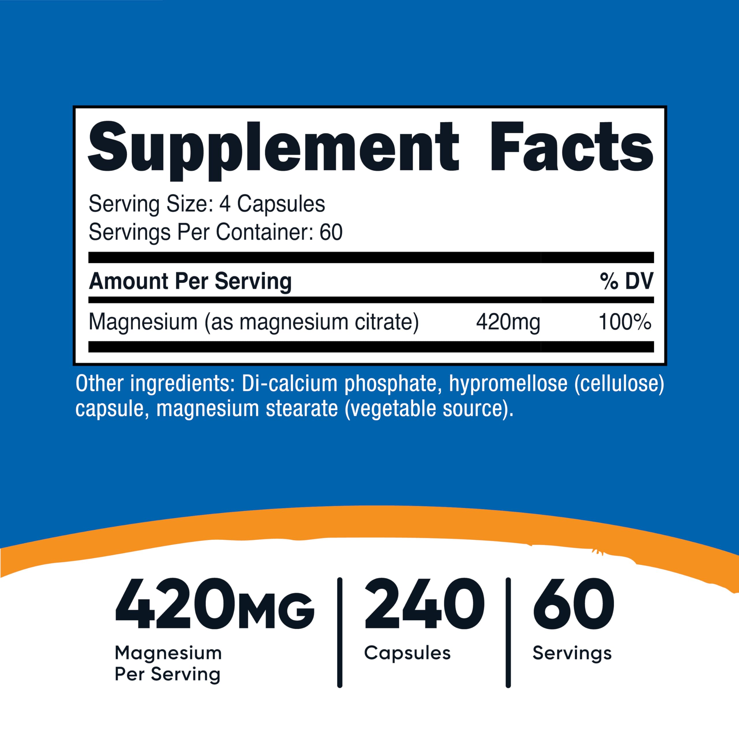 Nutricost Magnésium Citrate – capsules végétales visibles pour une option végétale