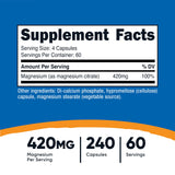 Nutricost Magnésium Citrate – capsules végétales visibles pour une option végétale