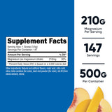 Nutricost Magnésium Citrate Peach Mango — flacon 500 g prêt à l’emploi pour votre routine quotidienne.