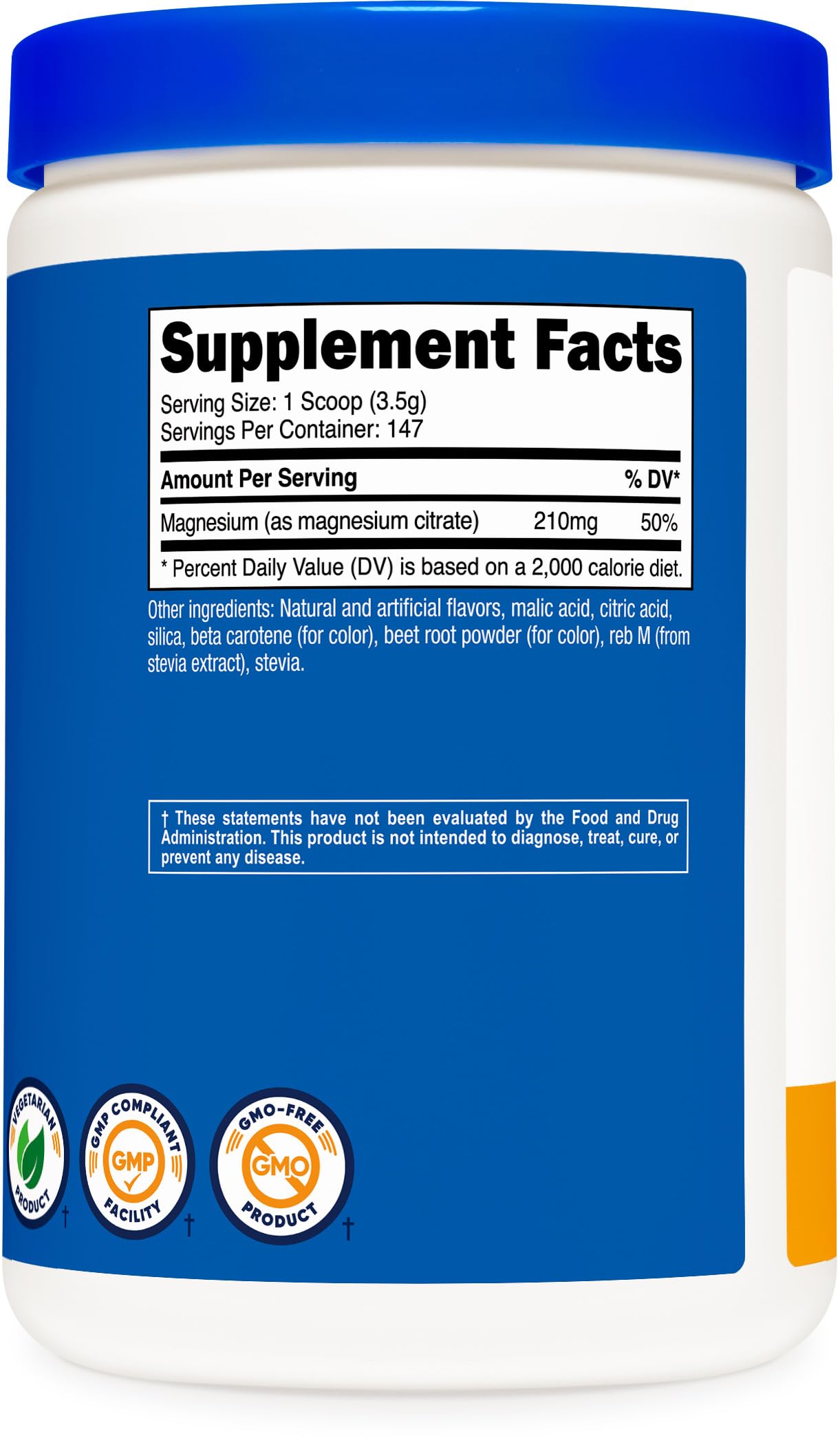 Nutricost Magnésium Citrate Peach Mango — fabriqué aux États‑Unis, qualité maîtrisée.