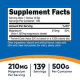 Nutricost Magnésium Citrate poudre Framboise-Citron, emballage 500 g, idéal pour une boisson.