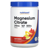 Nutricost Magnésium Citrate Poudre Fruit Punch, bouteille 500 g, saveur agréable pour le quotidien.