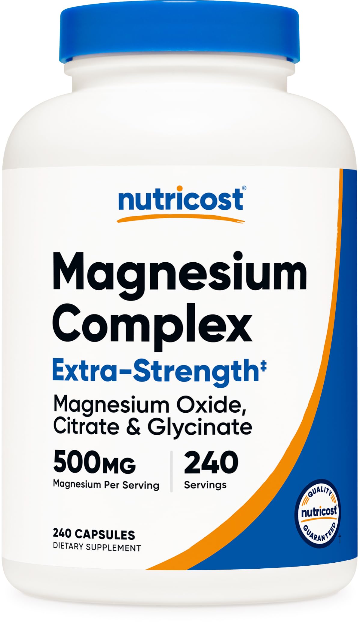 Nutricost Magnésium Complex 500mg – bouteille pratique pour le quotidien.