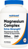 Nutricost Magnésium Complex 500mg – bouteille pratique pour le quotidien.