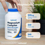 Nutricost Magnésium Complex 500mg – fabrication certifiée NSF, GMP et FDA.
