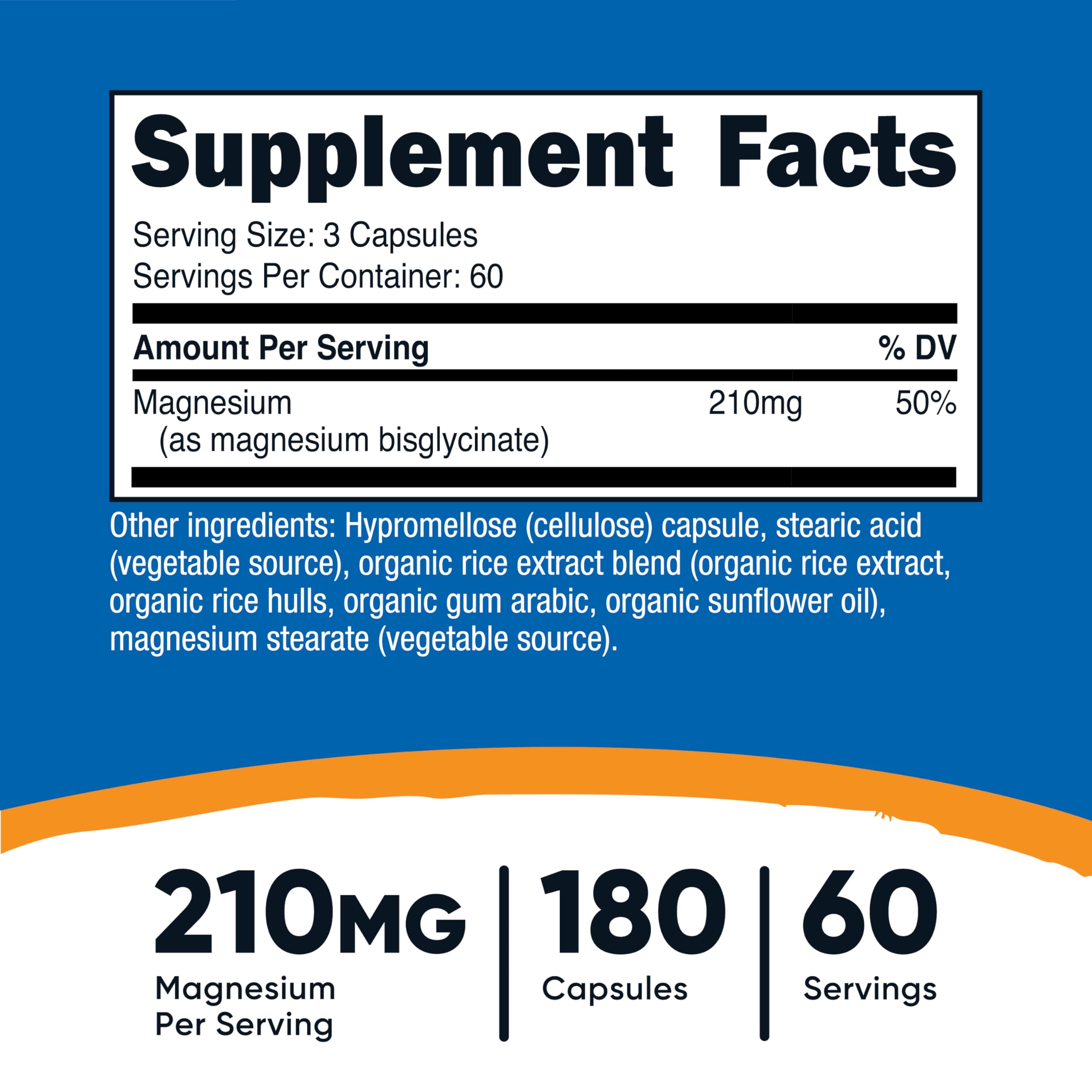 Bouteille Nutricost magnésium glycinate fermée prête à être rangée.