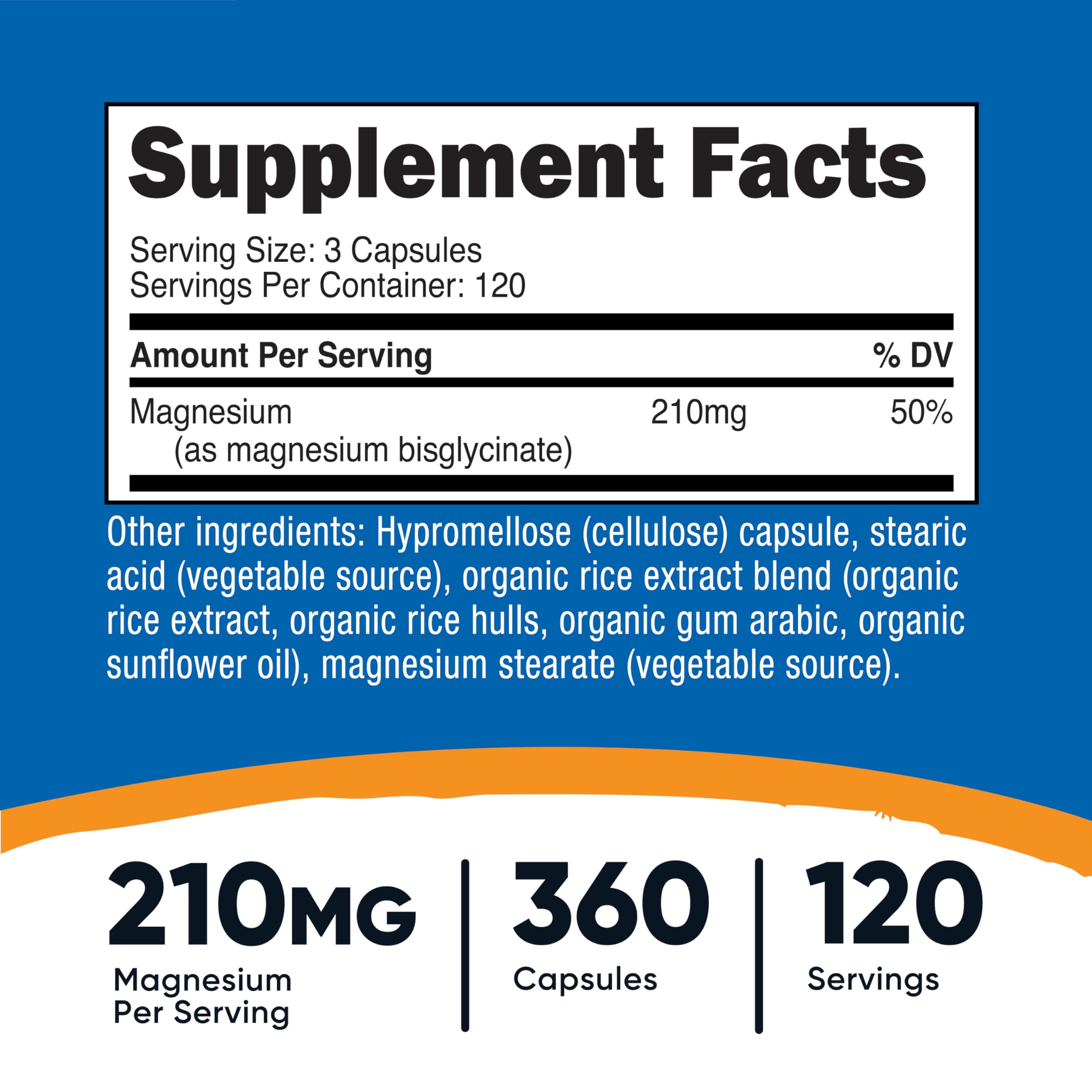 Capsules Nutricost Glycinate, dosage clair et facile à ajuster dans votre routine.