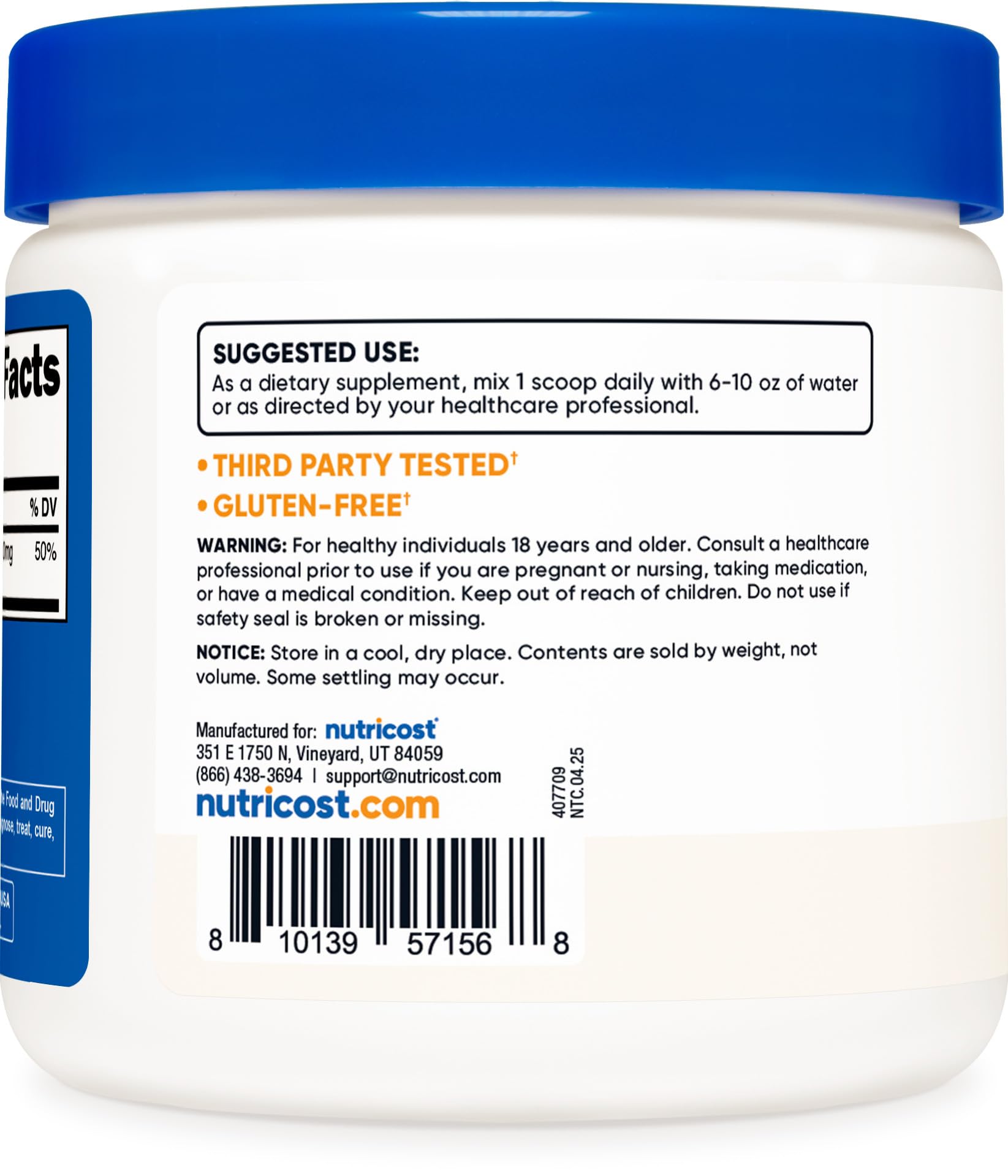 Nutricost Magnésium Glycinate — fabrication GMP et FDA, garantie de qualité