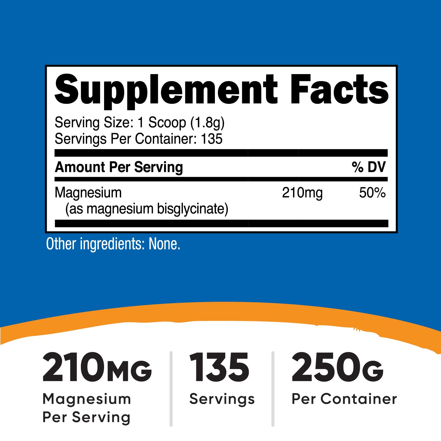 Nutricost Magnésium Glycinate — cuillère-doseuse incluse, dosage précis pour chaque prise