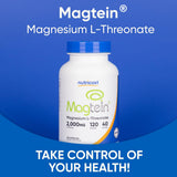 Nutricost Magtein 2000 mg – emballage verso: liste d’ingrédients détaillée.