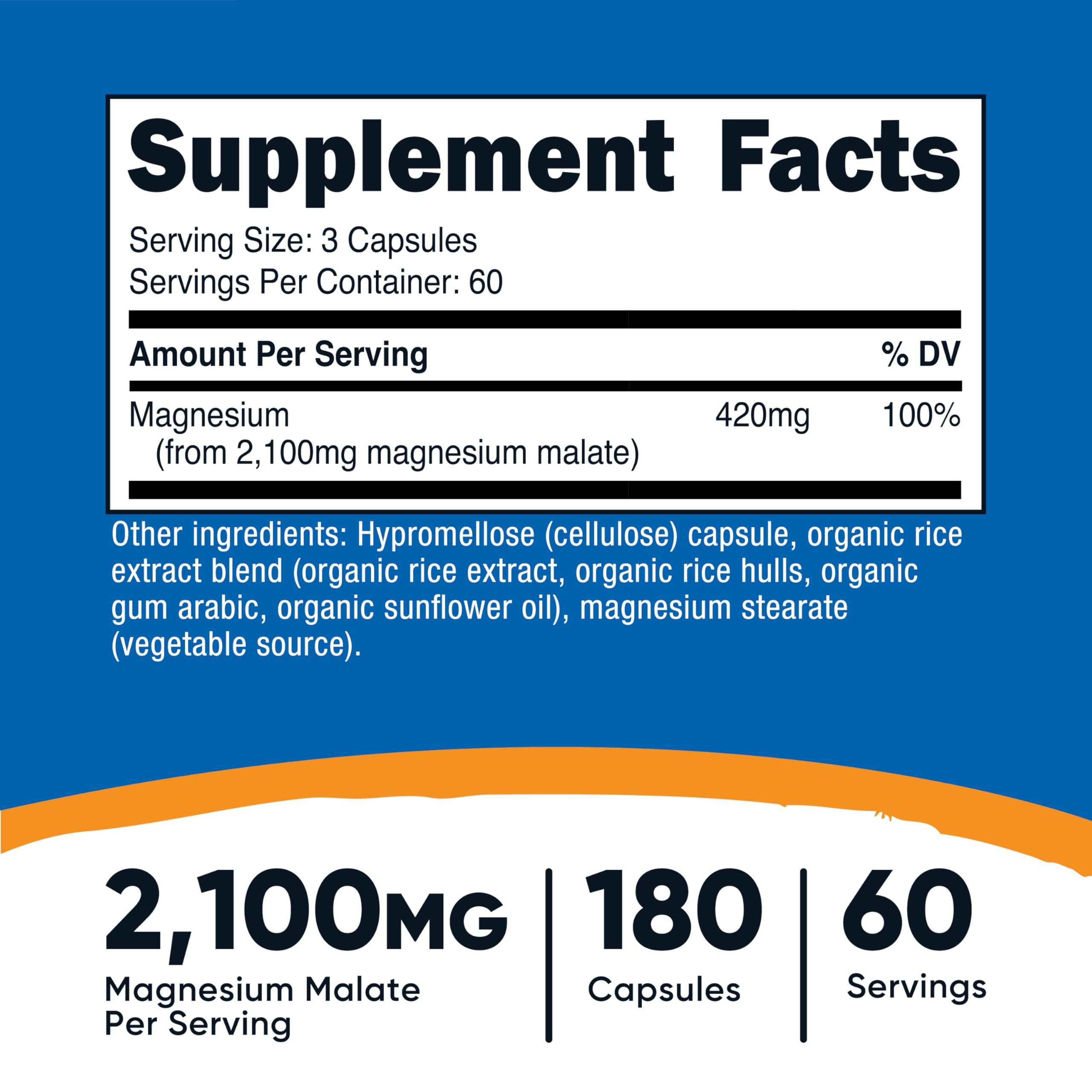 Nutricost Magnésium Malate, capsules végétariennes faciles à avaler
