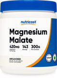 Nutricost Magnésium Malate Poudre étiquette: informations claires pour l'apport journalier.
