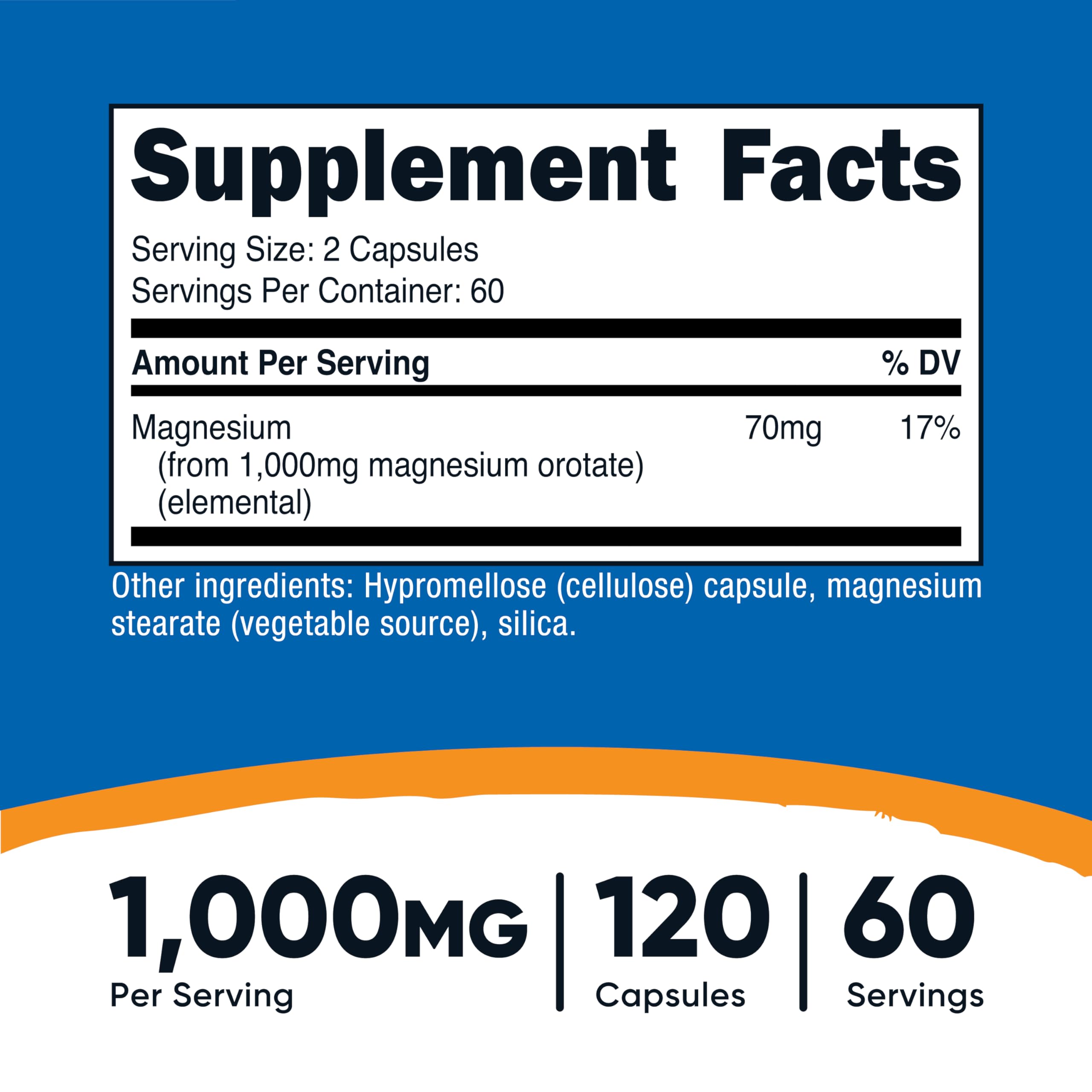 Capsules Nutricost Magnésium Orotate, faciles à prendre lors des journées actives.