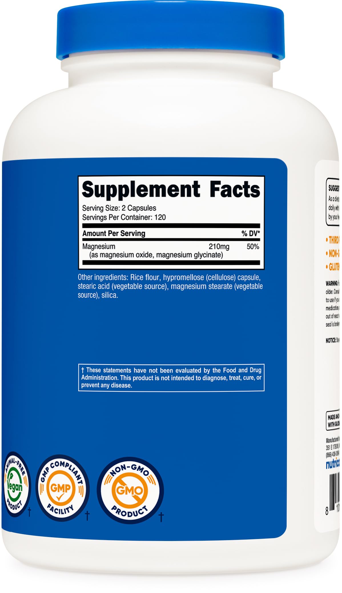 Nutricost Magnésium+ – Prise quotidienne simple avec un repas.