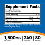 Gélules Nutricost Magnésium Taurate faciles à avaler pour dosage concentré.