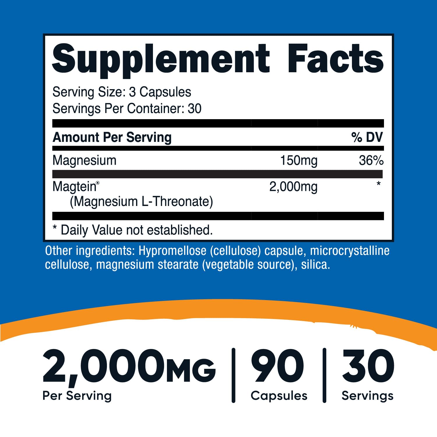Nutricost Magtein capsules faciles à prendre au quotidien