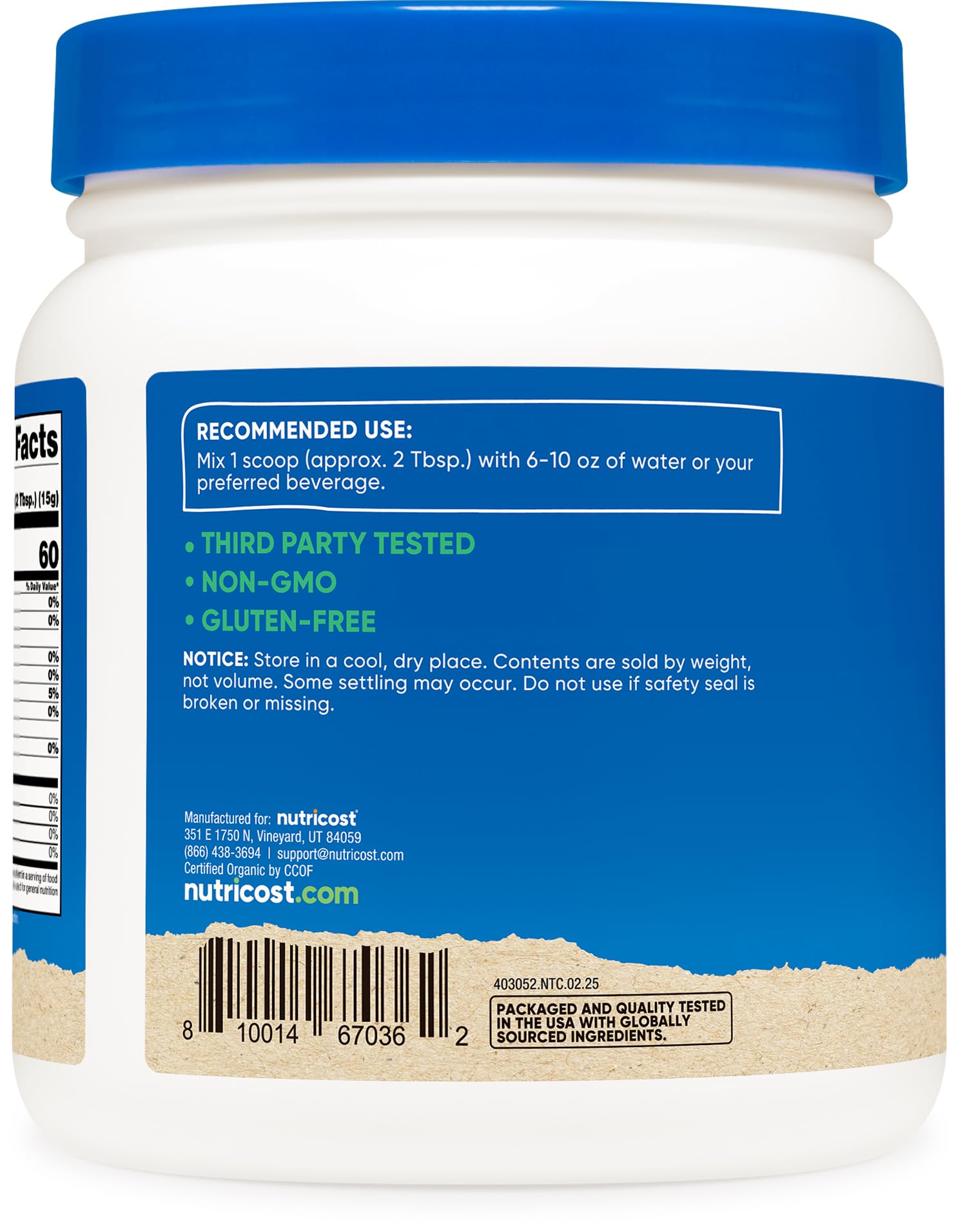 Idéale pré-entraînement, maltodextrine Nutricost pour des glucides rapides.