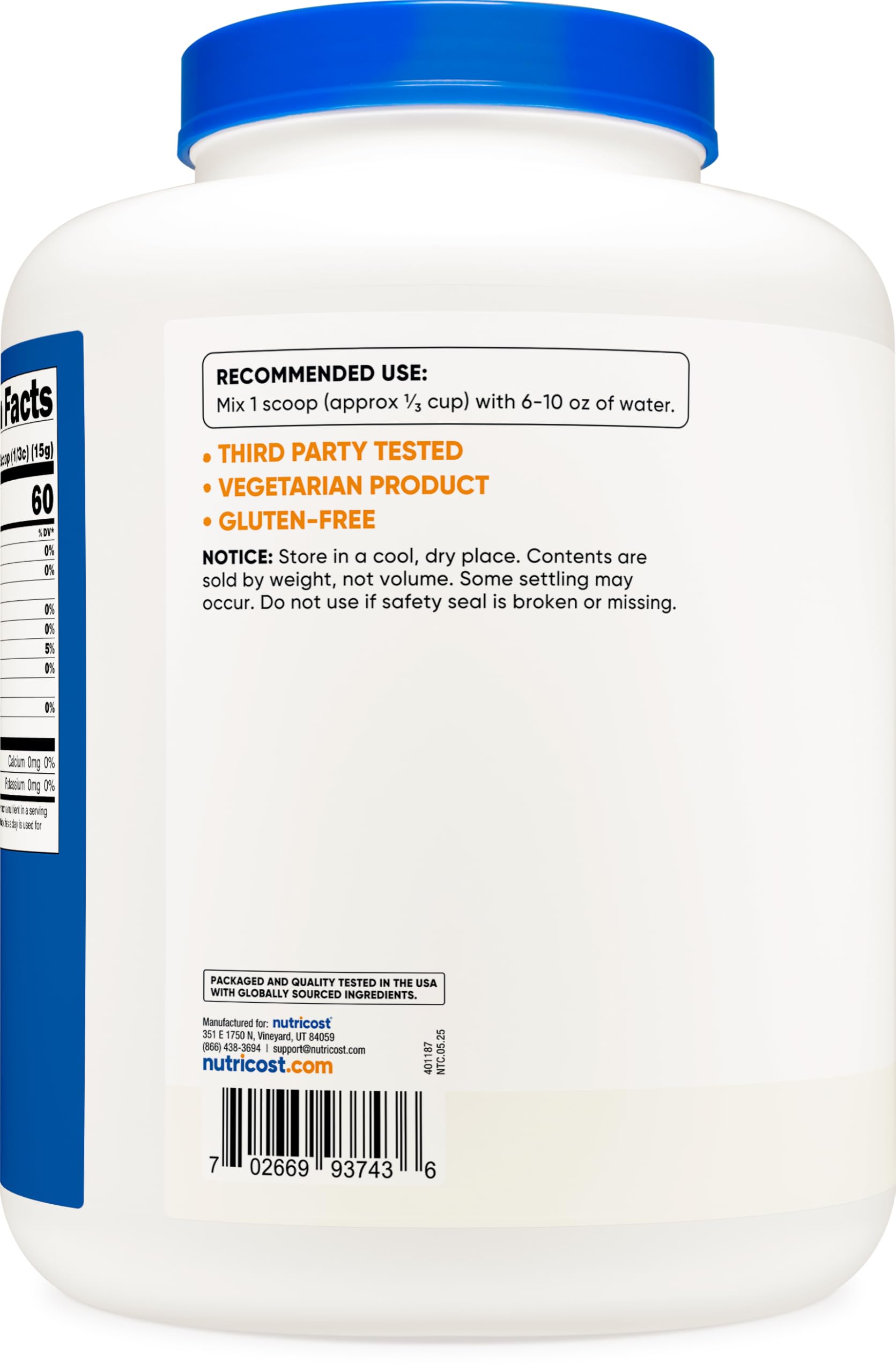 Nutricost Maltodextrine en poudre usage mélangeur, mélange rapide et digeste.