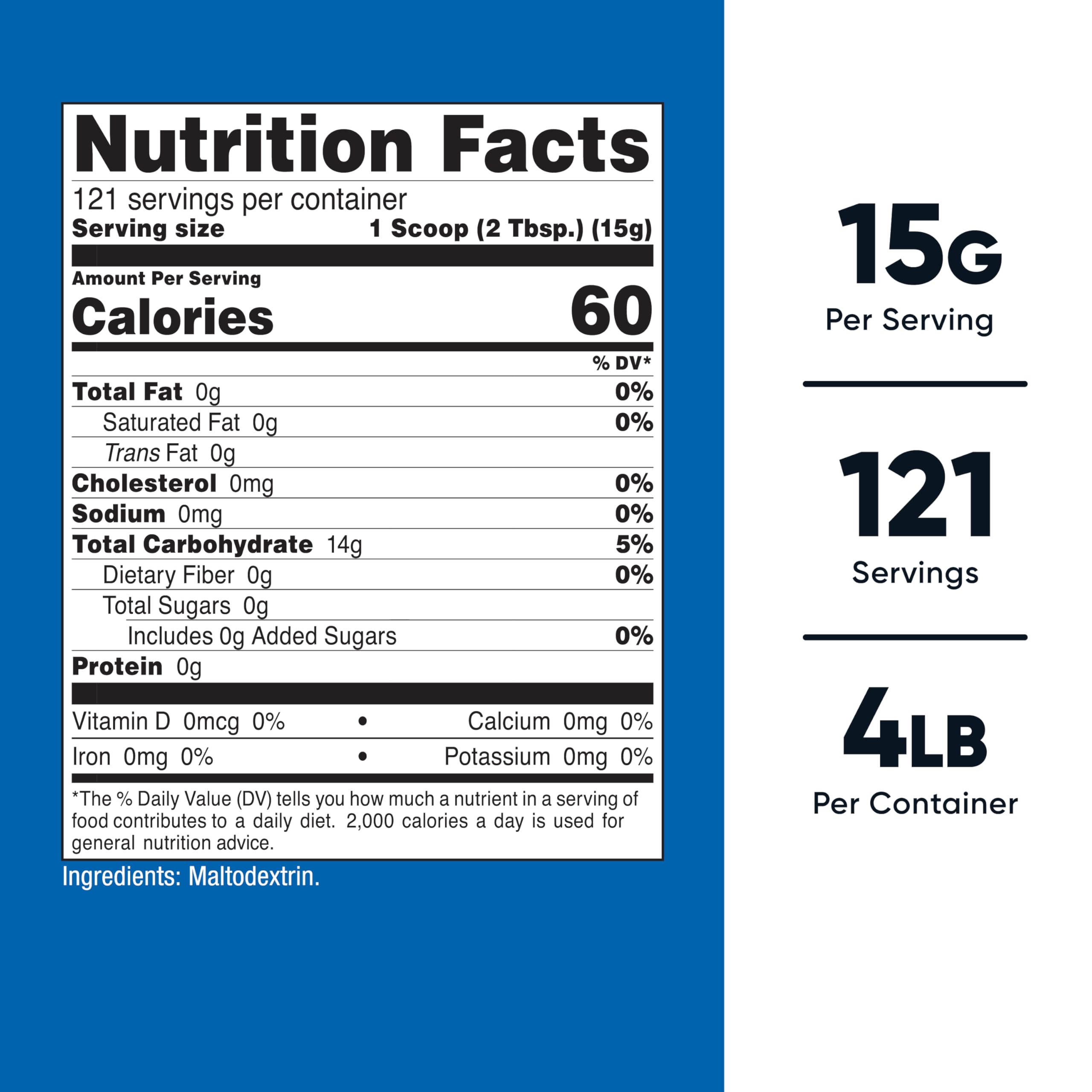 Nutricost Maltodextrine – Pré/post-entraînement: aide à reconstituer rapidement les glucides