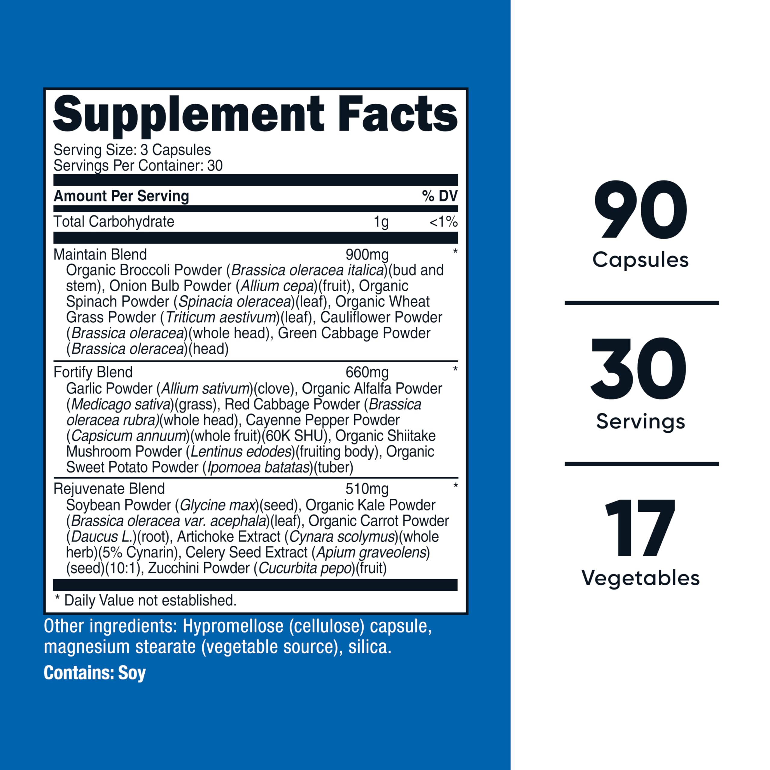 Nutricost Mélange 17 légumes, variété potentielle dans chaque portion.