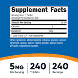 Nutricost Mélatonine 5 mg – comprimés pratiques pour le soir.