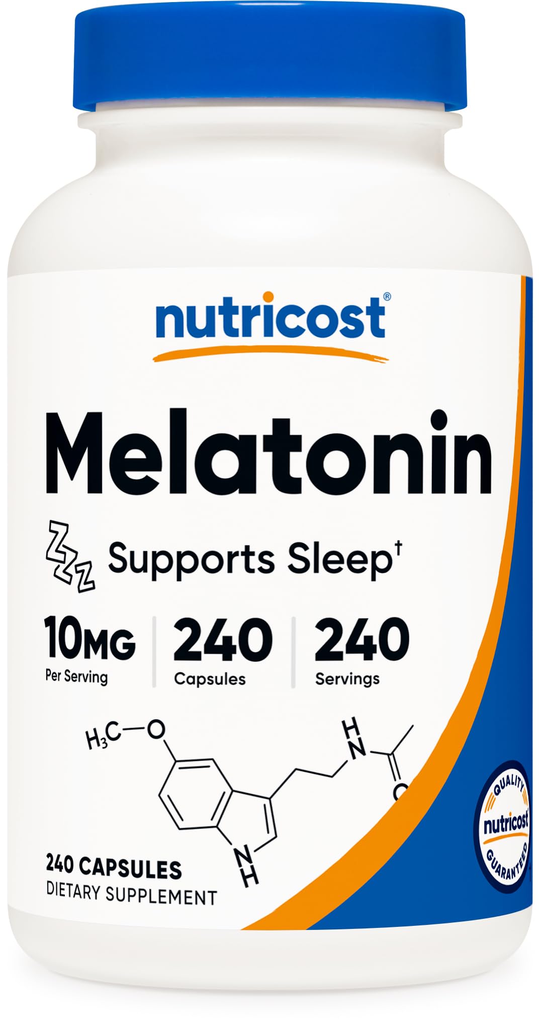 Nutricost Mélatonine: bouteille 240 capsules, soutien potentiel au sommeil